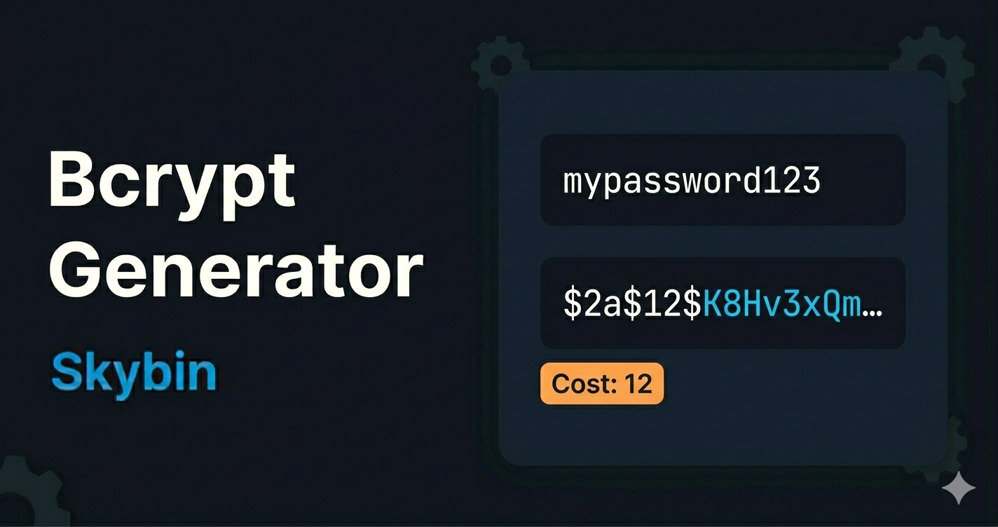 Bcrypt Generator & Verifier — Hash and Verify Passwords Online Free ...