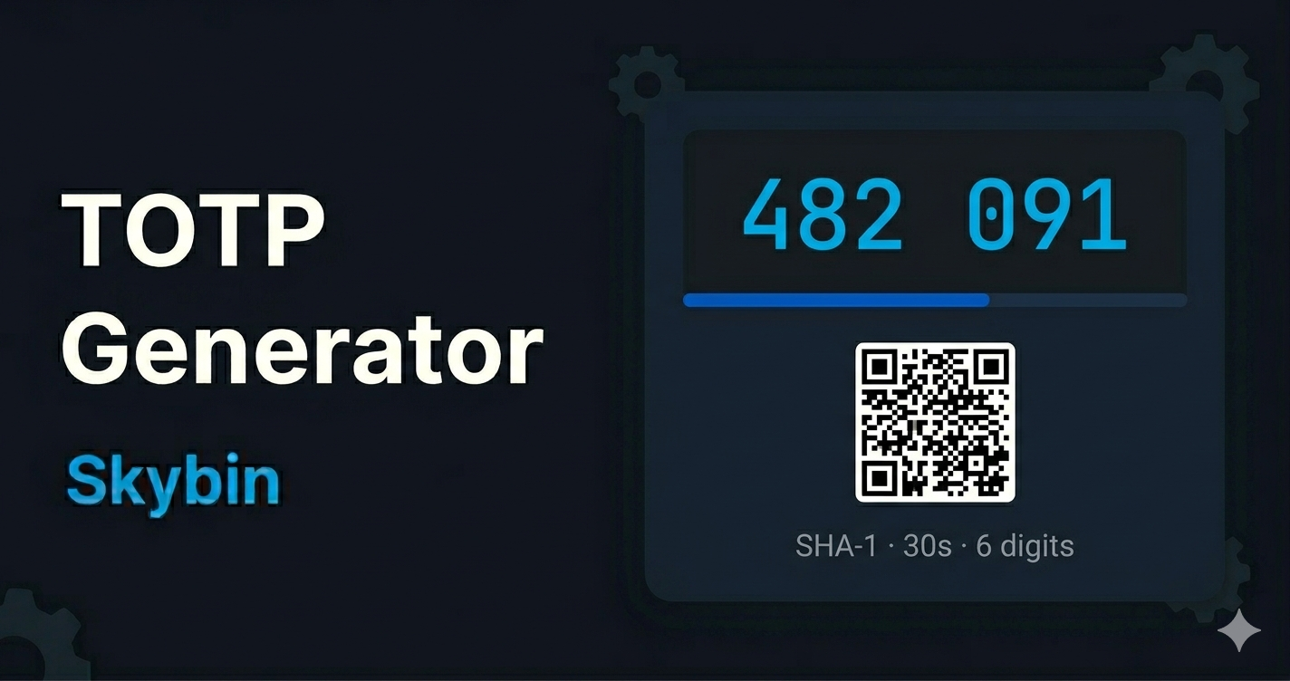 TOTP Generator — Generate 2FA Codes Online Free | Skybin